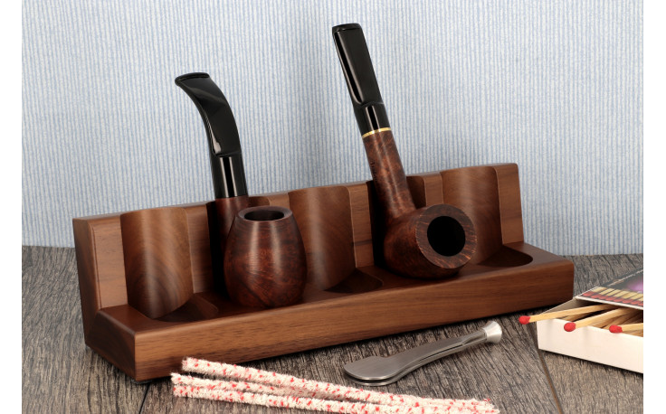 Râtelier en noyer pour 5 pipes