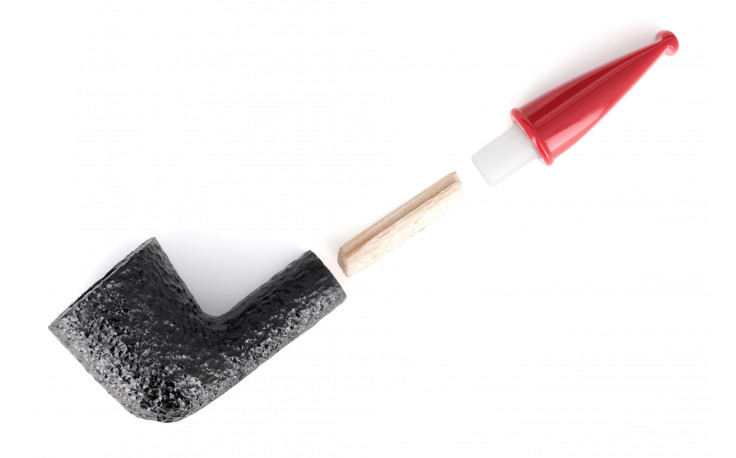 Pipe courte Savinelli Mini 409 rustiquée (tuyau rouge)