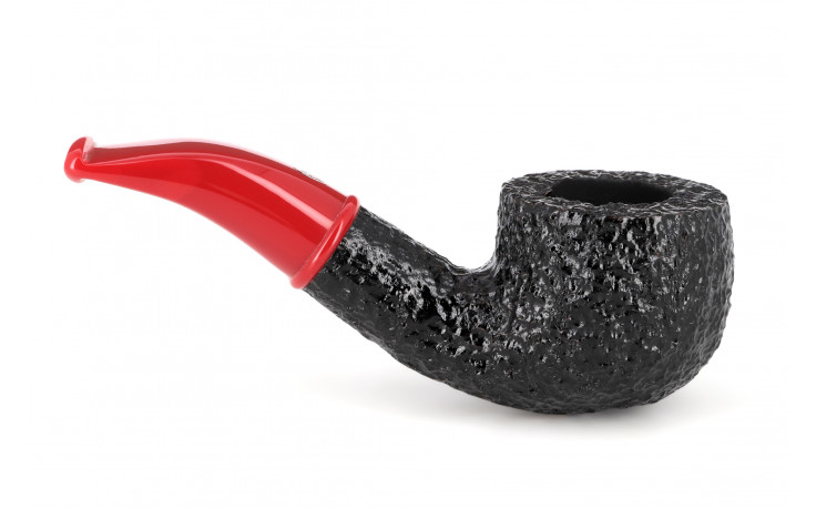 Pipe courte Savinelli Mini 601 rustiquée (tuyau rouge)