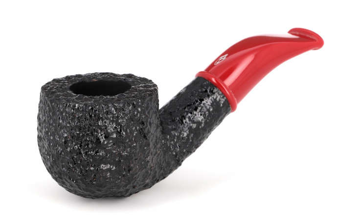 Pipe courte Savinelli Mini 601 rustiquée (tuyau rouge)