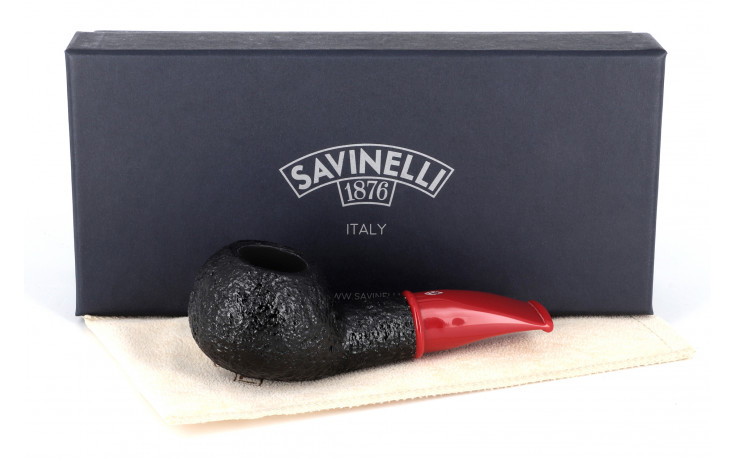 Pipe courte Savinelli Mini 321 rustiquée (tuyau rouge)