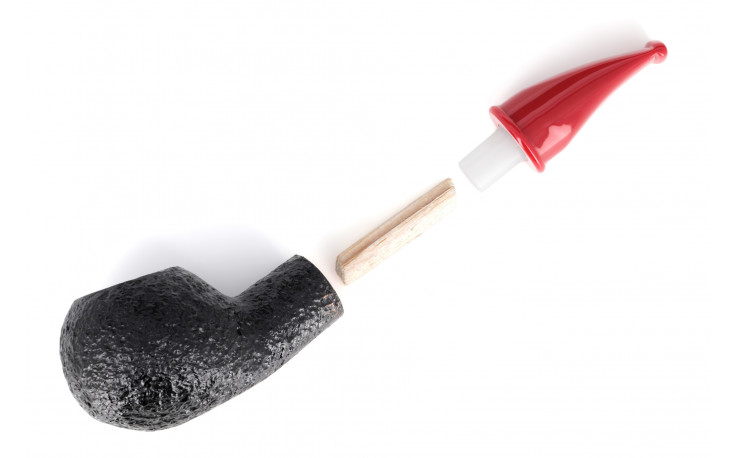 Pipe courte Savinelli Mini 321 rustiquée (tuyau rouge)