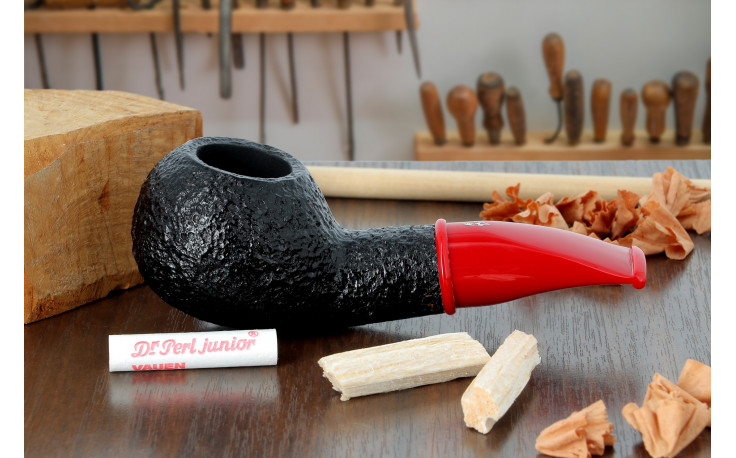 Pipe courte Savinelli Mini 321 rustiquée (tuyau rouge)