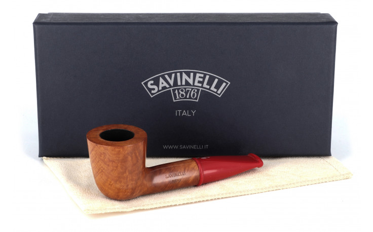 Pipe courte Savinelli Mini 409 lisse (tuyau rouge)