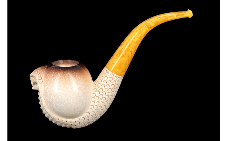 Pipe en écume de mer Vintage Serpent