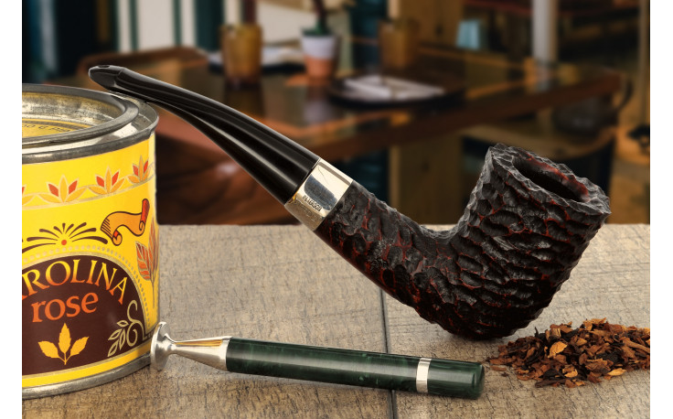 Pipe Peterson Sherlock Holmes Mycroft (rustiquée) (sans filtre) (P-Lip)