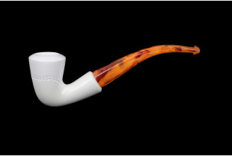 Pipe courbe en écume de mer Calabash Design