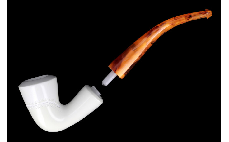 Pipe courbe en écume de mer Calabash Design