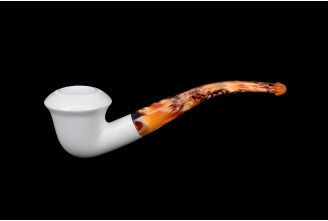 Pipe courbe en écume de mer Calabash Design 2