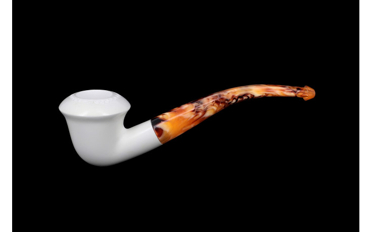 Pipe courbe en écume de mer Calabash Design 2