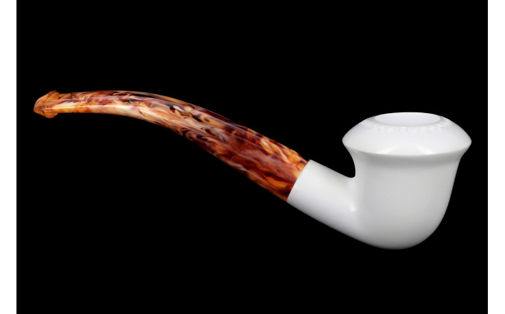 Pipe courbe en écume de mer Calabash Design 2