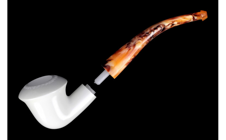 Pipe courbe en écume de mer Calabash Design 2